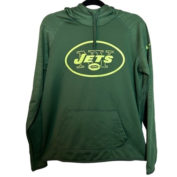 Nike Tops - Nike Therma NY Jets NFL  Dri-Fit Green Hoodie Sweatshirt Sz. L